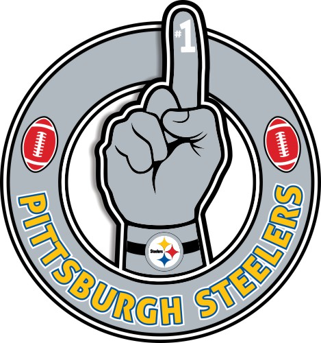 Number One Hand Pittsburgh Steelers logo iron on paper